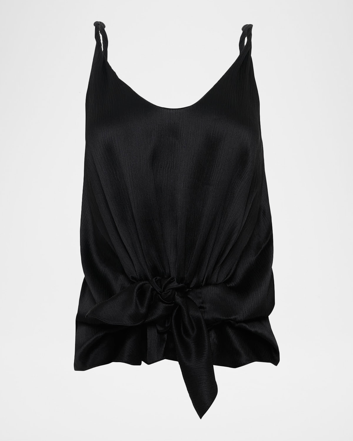 JW Anderson Knotted Crinkled Silk Tank Top