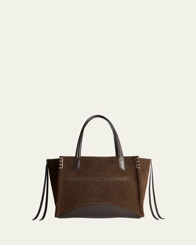 JW Anderson Loafer Cabas Suede & Leather Shoulder Bag