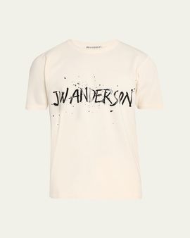 JW Anderson Men's Splatter Logo Graphic Cotton T-Shirt
