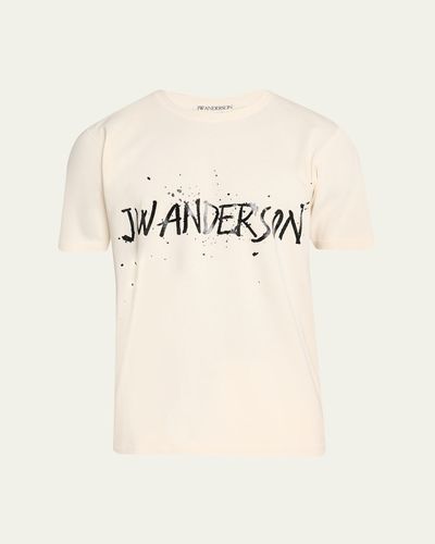 JW Anderson Men's Splatter Logo Graphic Cotton T-Shirt