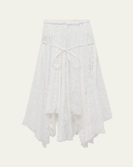 JW Anderson Mixed Lace Asymmetric Midi Skirt