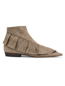 JW Anderson Women's 25MM Ruffled Suede Ankle Boots