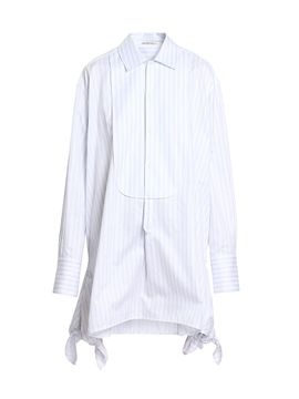 JW Anderson Women's Knotted-Hem Striped-Cotton Shirtdress