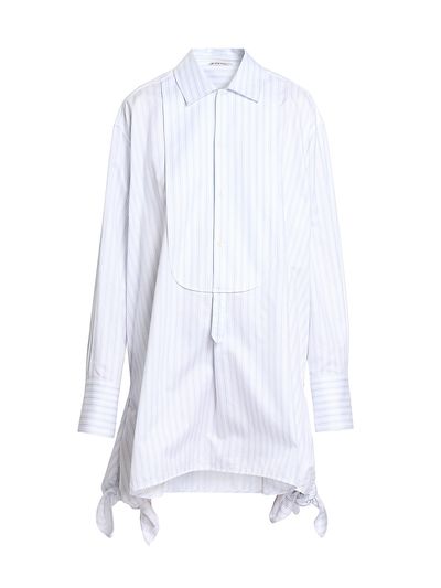 JW Anderson Women's Knotted-Hem Striped-Cotton Shirtdress