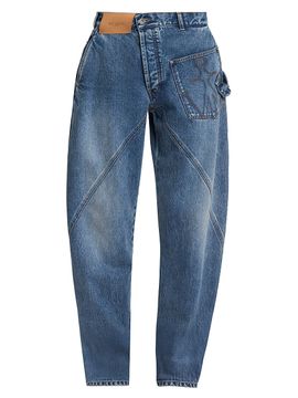 JW Anderson Women's Twisted Barrel-Leg Jeans