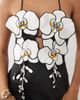 JW PEI JW PEI 3D orchid embroidered halterneck maxi dress in black - 3