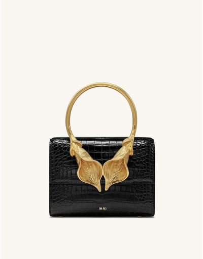 JW PEI JW PEI Astrid Lili top handle bag in black and gold