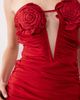 JW PEI JW PEI bandeau corsage applique bust detail plunge cut out ruched mini dress in red - 2