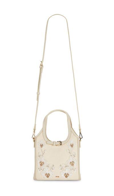 JW PEI JW PEI Brooke Mini Belted Embellished Orchid Beaded Top Handle Bag