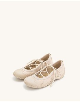 JW PEI JW PEI Caitlin lace-up ballet flats in beige-Neutral