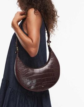 JW PEI JW PEI Carly crossbody saddle bag in brown croc