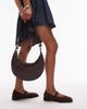 JW PEI JW PEI Carly crossbody saddle bag in brown croc - 3