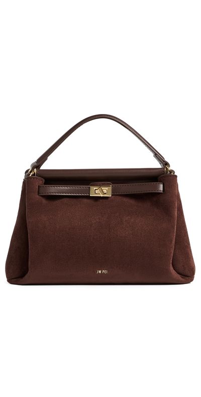 JW PEI JW PEI Carmen Faux Suede Top Handle Bag Dark Brown One
