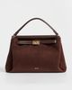 JW PEI JW PEI Carmen Faux Suede Top Handle Bag Dark Brown One - 2