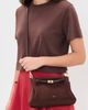 JW PEI JW PEI Carmen Faux Suede Top Handle Bag Dark Brown One - 3