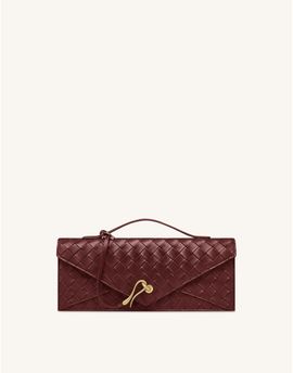 JW PEI JW PEI Celeste woven clutch bag in burgundy-Red