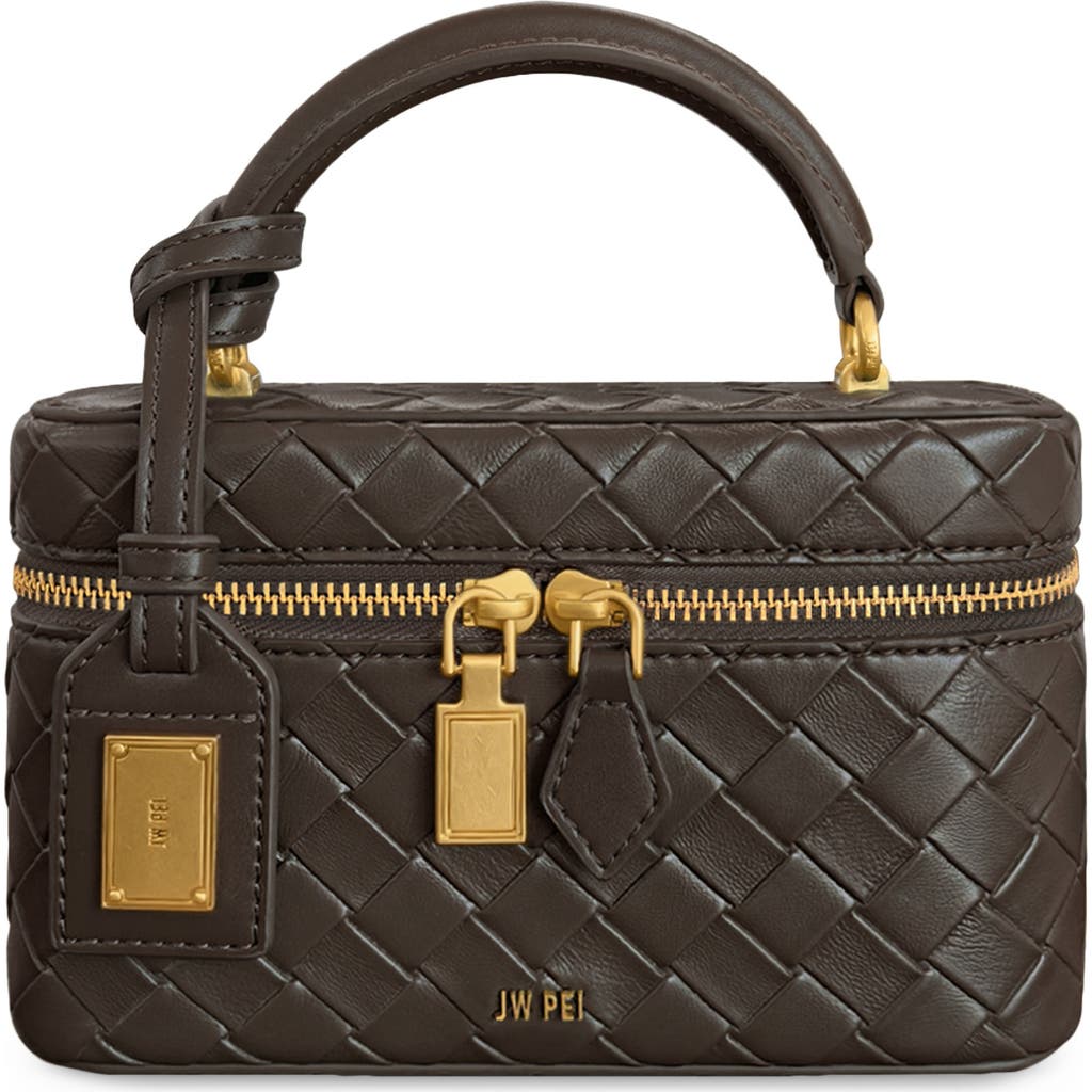 JW PEI JW PEI Cleo Woven Faux Leather Top Handle Bag