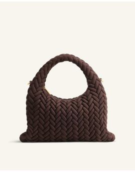 JW PEI JW PEI Cora faux suede quilted top handle purse-Brown