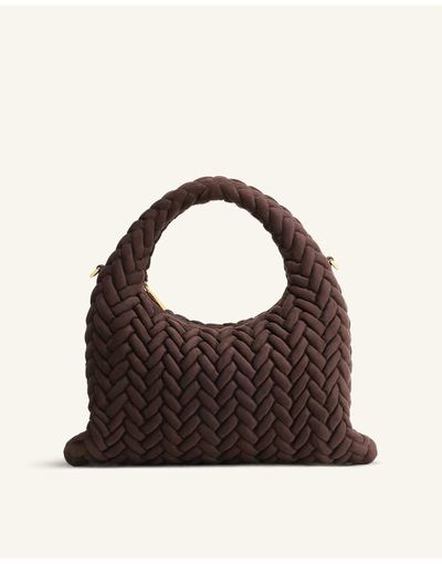 JW PEI JW PEI Cora faux suede quilted top handle purse-Brown