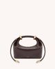 JW PEI JW PEI Ellie top handle clutch bag in dark brown - 1