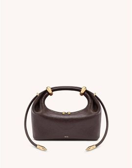 JW PEI JW PEI Ellie top handle clutch bag in dark brown