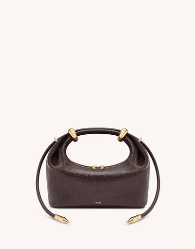 JW PEI JW PEI Ellie top handle clutch bag in dark brown
