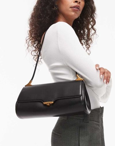 JW PEI JW PEI Eloise clean shoulder bag with gold tone hardware in black