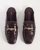 JW PEI JW PEI Elowen woven mule loafers with gold detailing in burgundy-RED - 2