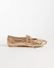 JW PEI JW PEI Erika topstitching lace up ballet flats in gold-Neutral - 1