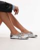 JW PEI JW PEI Erika topstitching lace up ballet flats in silver - 1
