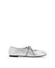 JW PEI JW PEI Erika topstitching lace up ballet flats in silver - 2