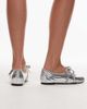 JW PEI JW PEI Erika topstitching lace up ballet flats in silver - 4