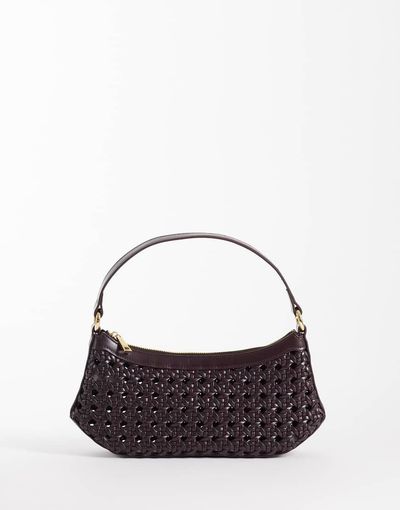 JW PEI JW PEI faux bamboo woven shoulder bag in deep claret-Red