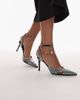 JW PEI JW PEI Haidi pointed toe crystal pumps in black and silver - 1
