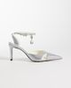 JW PEI JW PEI Haidi pointed toe crystal pumps in silver - 1