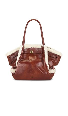 JW PEI JW PEI Hana Medium Faux Shearling Trim Tote Bag