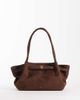 JW PEI JW PEI Hana wide faux suede tote in dark brown - 1