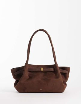 JW PEI JW PEI Hana wide faux suede tote in dark brown