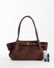 JW PEI JW PEI Hana wide faux suede tote in dark brown - 2