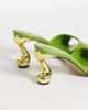 JW PEI JW PEI Hannah faux snakeskin heel mules in green - 2