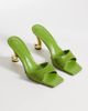 JW PEI JW PEI Hannah faux snakeskin heel mules in green - 4