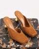 JW PEI JW Pei Hannah faux suede square toe heeled mules in brown - 3