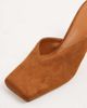 JW PEI JW Pei Hannah faux suede square toe heeled mules in brown - 4