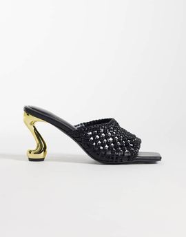 JW PEI JW PEI Hannah woven heel mules in black