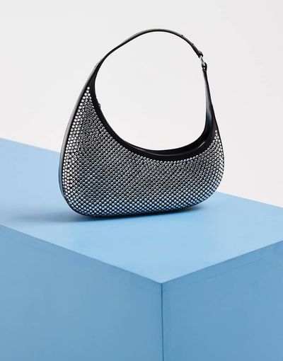 JW PEI JW PEI Harlee asymmetric shoulder bag in black crystal