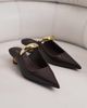 JW PEI JW PEI Helena mules with gold-tone metal details in brown - 3