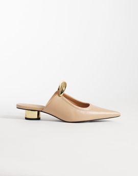 JW PEI JW PEI Helena mules with gold metal detail in khaki-Green