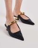 JW PEI JW PEI Helena mules with gold metal detail in woven black - 3