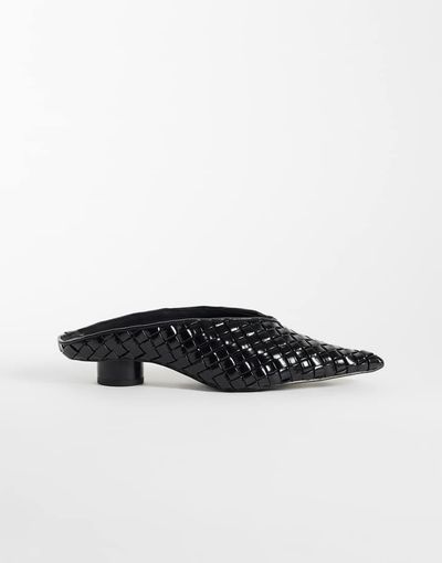 JW PEI JW PEI Helena woven pointed toe mules in black