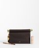 JW PEI JW PEI Holly metal pendant embellished clutch purse in dark brown - 2